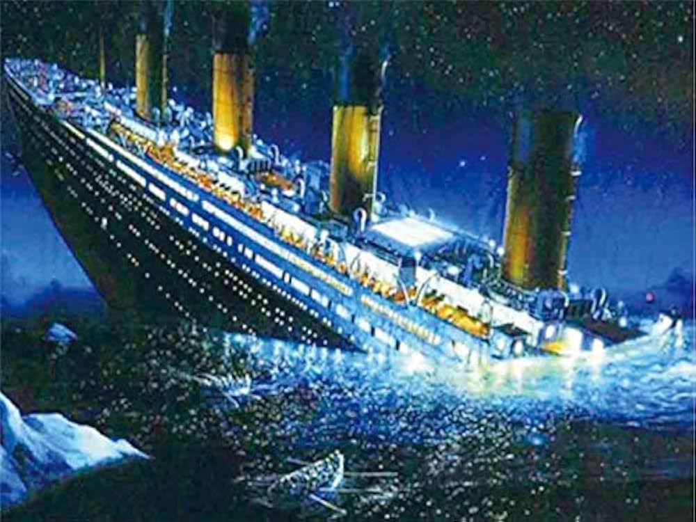 5D Diamond Painting Kits, Titanic Ship Sunken Sea, Full